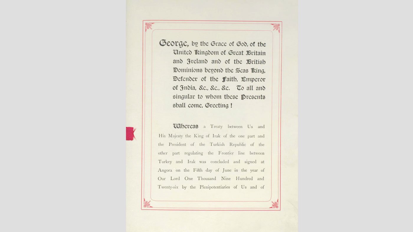 1926 Ankara Anlaşması – Anlaşma ve İngiltere’nin Onay Metni (26 Haziran 1926) – Fransızca, İngilizce