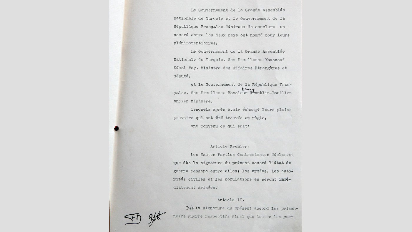 1921 Ankara Anlaşması (20 Ekim 1921) - Fransızca
